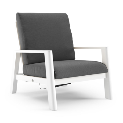 Cirello loungestoel in wit aluminium met lopi shadow all weather sunbrella® luxe kussen