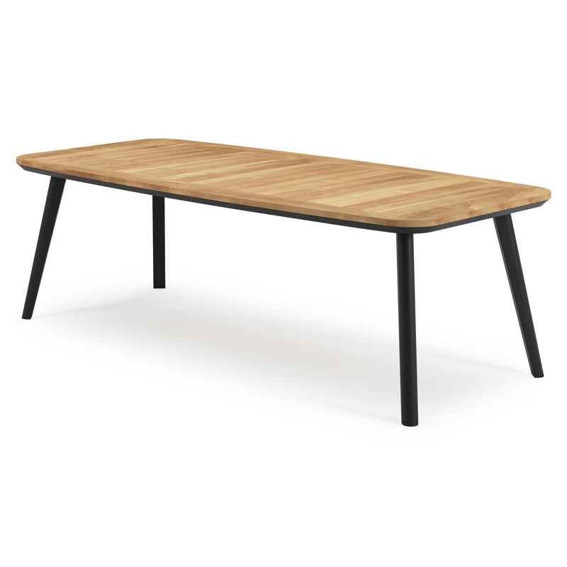 Mosa tuinset in zwart aluminium en teak met 6 Gerona tuinstoelen