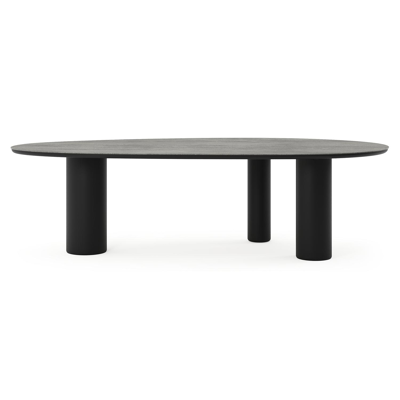 Amico tuintafel mango in zwart aluminium en volkeramiek Aspen Grey - L 260 x B 130 x H 73.5 cm