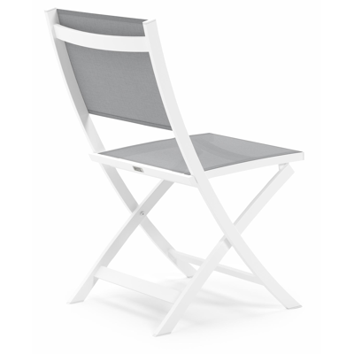 Feltro tuinset in wit aluminium en volkeramiek grijs tafelblad met 2 Cerano tuinstoelen