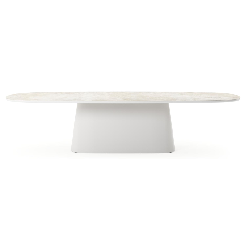 Amico tuintafel bombo xl in wit aluminium en volkeramiek Rapolano - L 320 x B 148 x H 73.5 cm