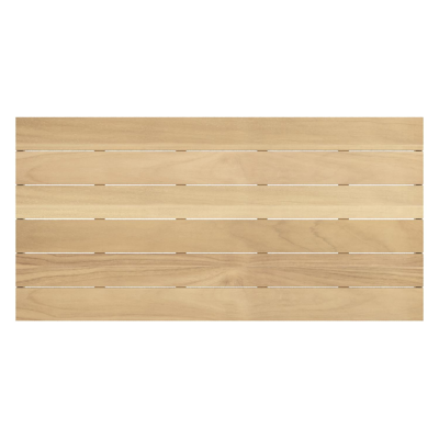 Table de jardin Como rectangulaire en aluminium beige et teck - Lg. 200 x Lrg. 100 x Haut. 73 cm