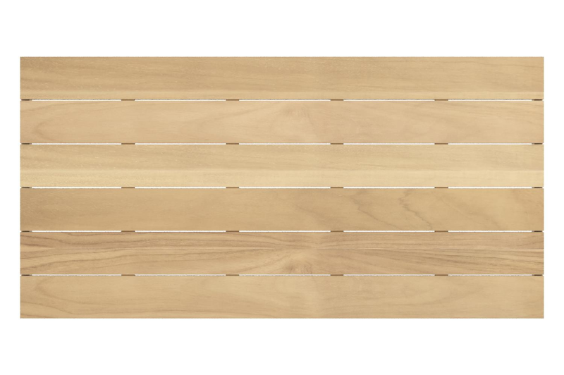 Table de jardin Como rectangulaire en aluminium beige et teck - Lg. 200 x Lrg. 100 x Haut. 73 cm