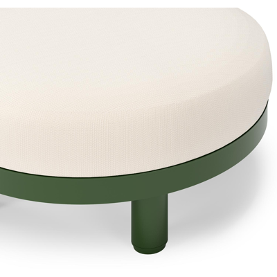 Donato lounge poef in groen aluminium met all weather sunbrella® luxe Lopi Snow kussen