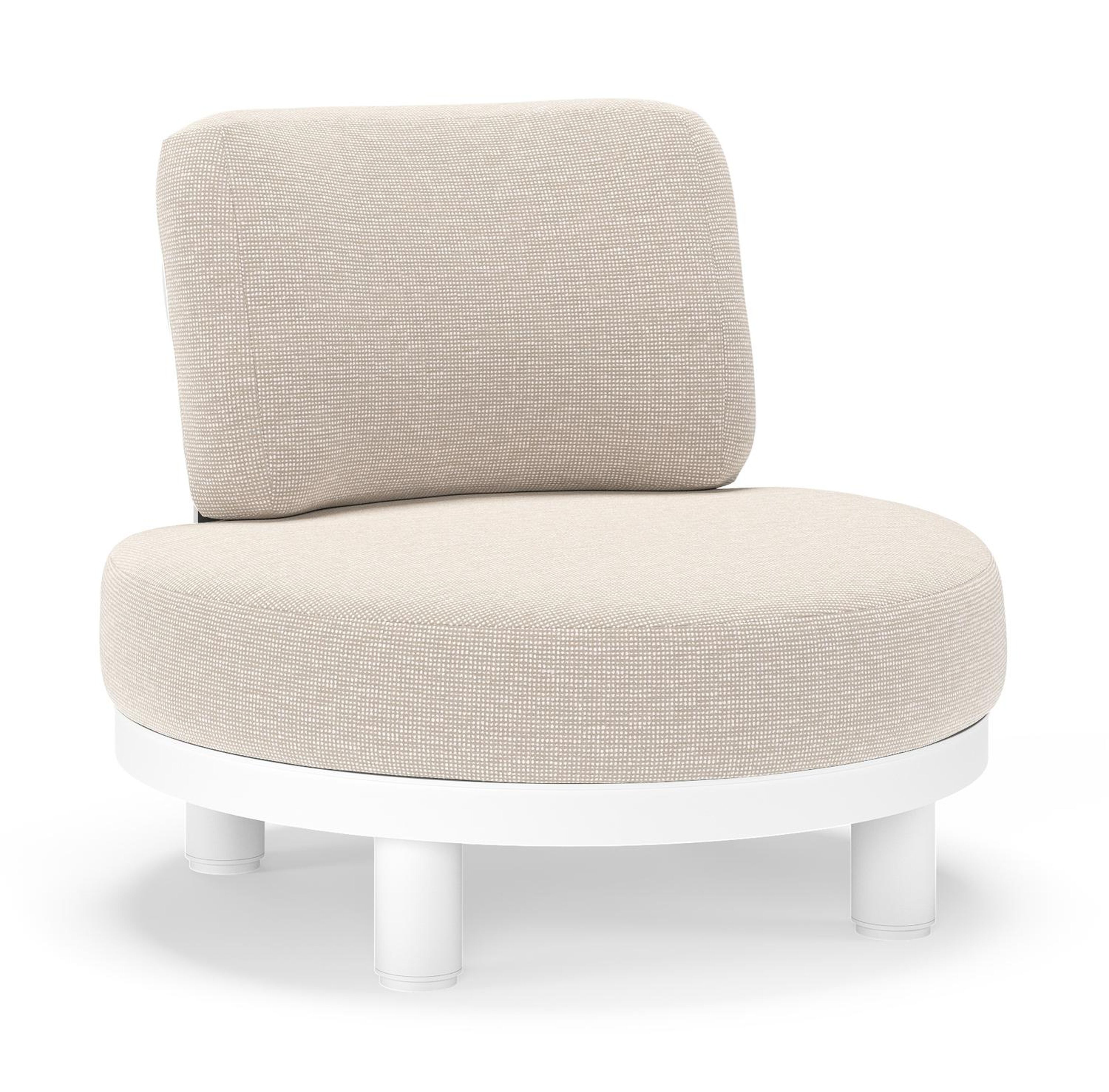 Donato loungestoel in wit aluminium met all weather sunbrella® luxe Slow Farafra kussen