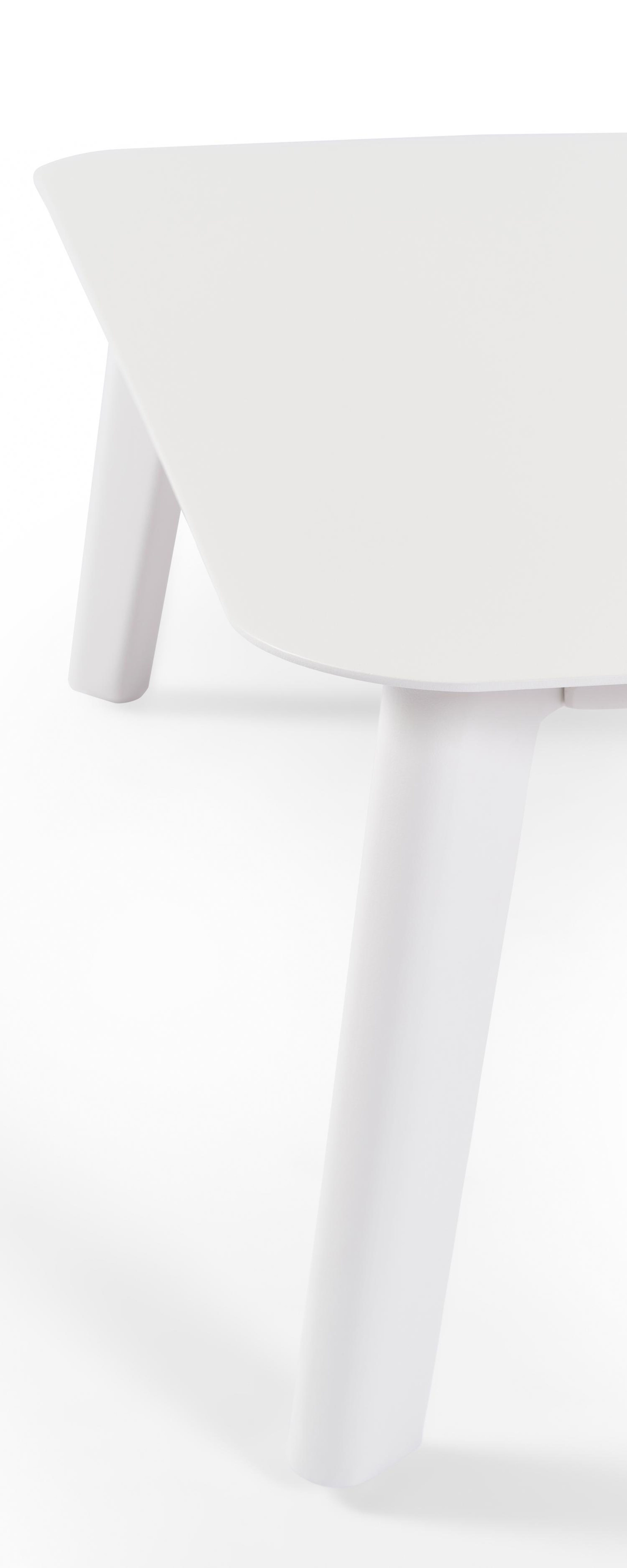 Mosa loungetafel in wit aluminium - L 85 x B 85 x H 30 cm
