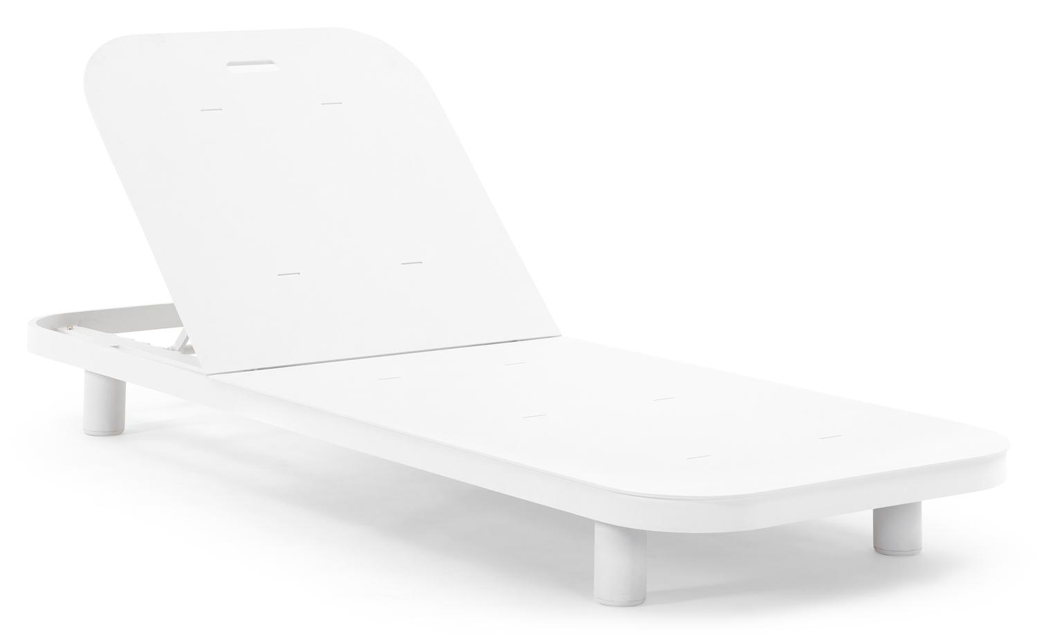Chaise longue réglable Donato en aluminium blanc et coussin en all weather Solica ego eggshell
