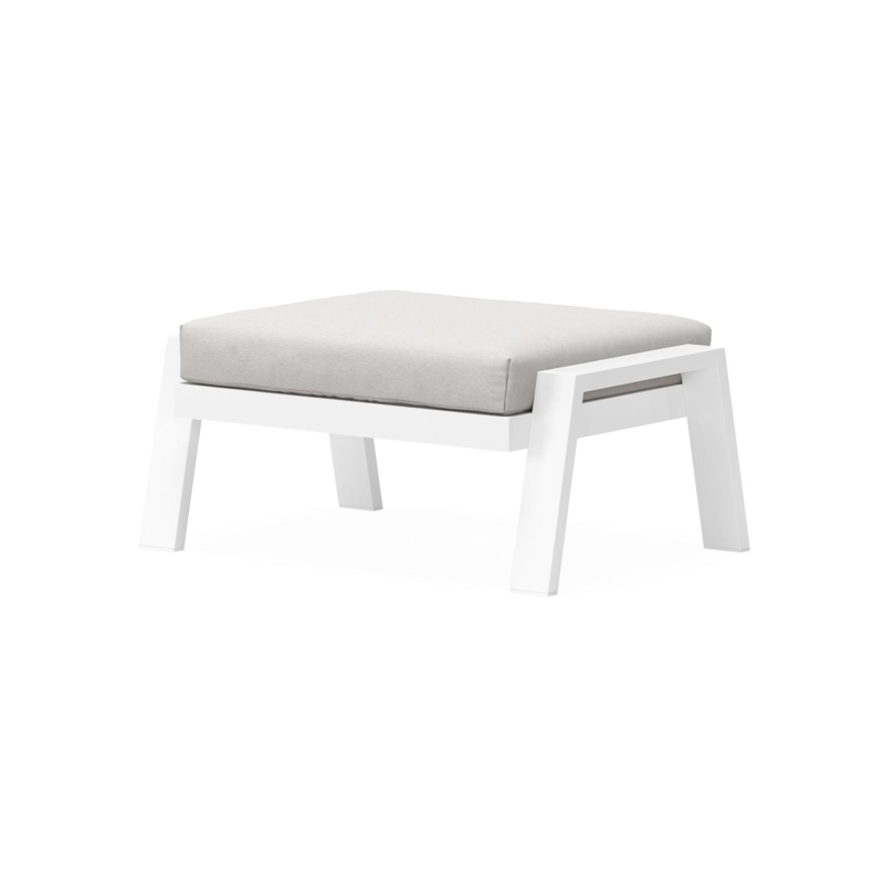 VENETO lounge POUF alu WHITE+AW SUNBRELLA PREMIUM