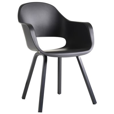 Trente tuinset in zwart aluminium en teak naturel tafelblad met 10 Artena tuinstoelen