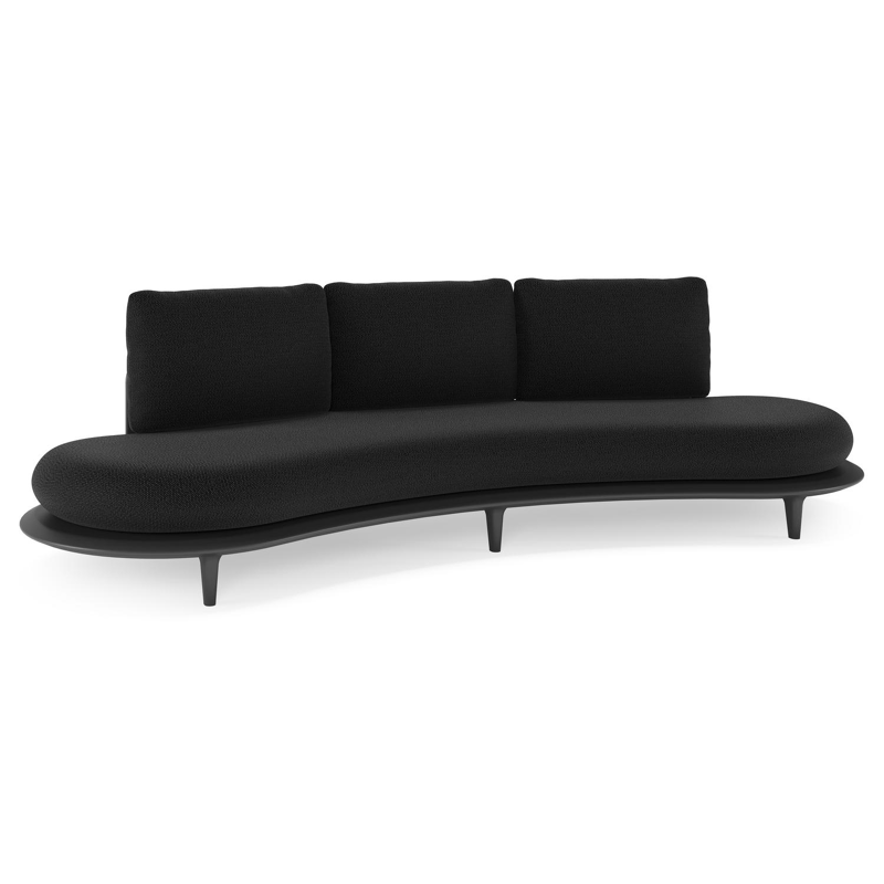 Bomero loungebank in zwart aluminium met lopi baribal all weather sunbrella® luxe kussen