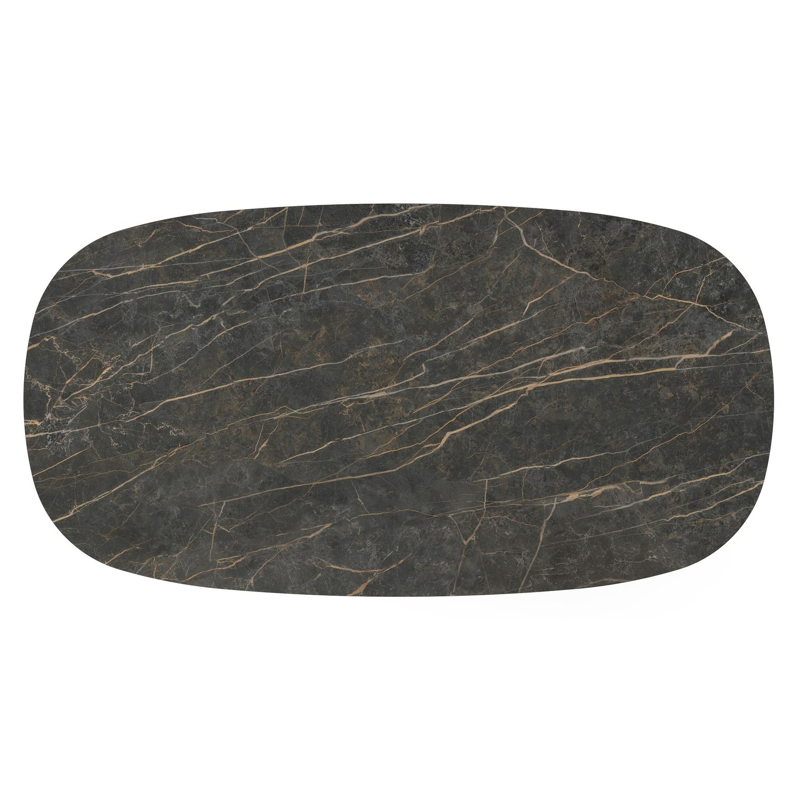 Amico tuintafel bombo in zwart aluminium en volkeramiek Black Obsession - L 210 x B 110 x H 73.5 cm