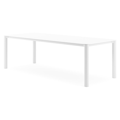 Orso tuintafel rechthoekig afgerond in wit aluminium en volkeramiek arctic white - L 240 x B 100 x H 73.5 cm