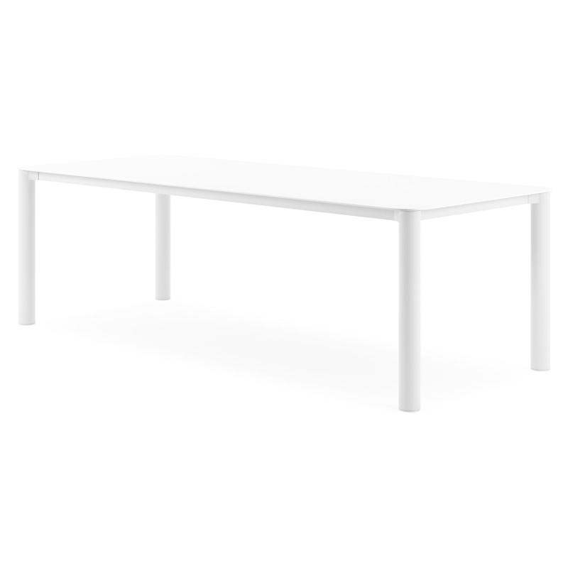 Orso tuintafel rechthoekig afgerond in wit aluminium en volkeramiek arctic white - L 240 x B 100 x H 73.5 cm