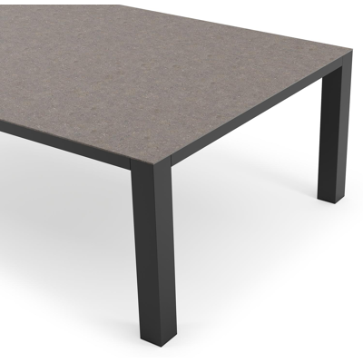 Nano tuintafel rechthoekig in zwart aluminium en volkeramiek wulong - L 240 x B 148 x H 75 cm