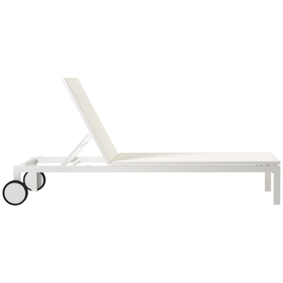 Caravelle verstelbaar ligbed in wit aluminium met wit textilene