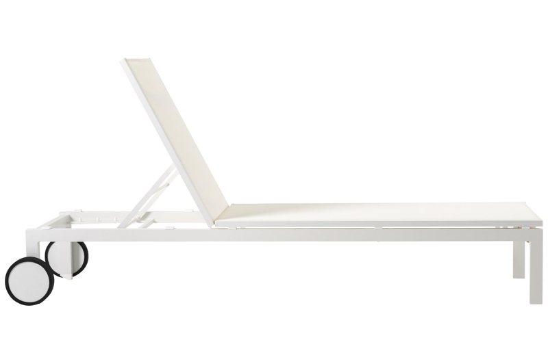 Caravelle verstelbaar ligbed in wit aluminium met wit textilene