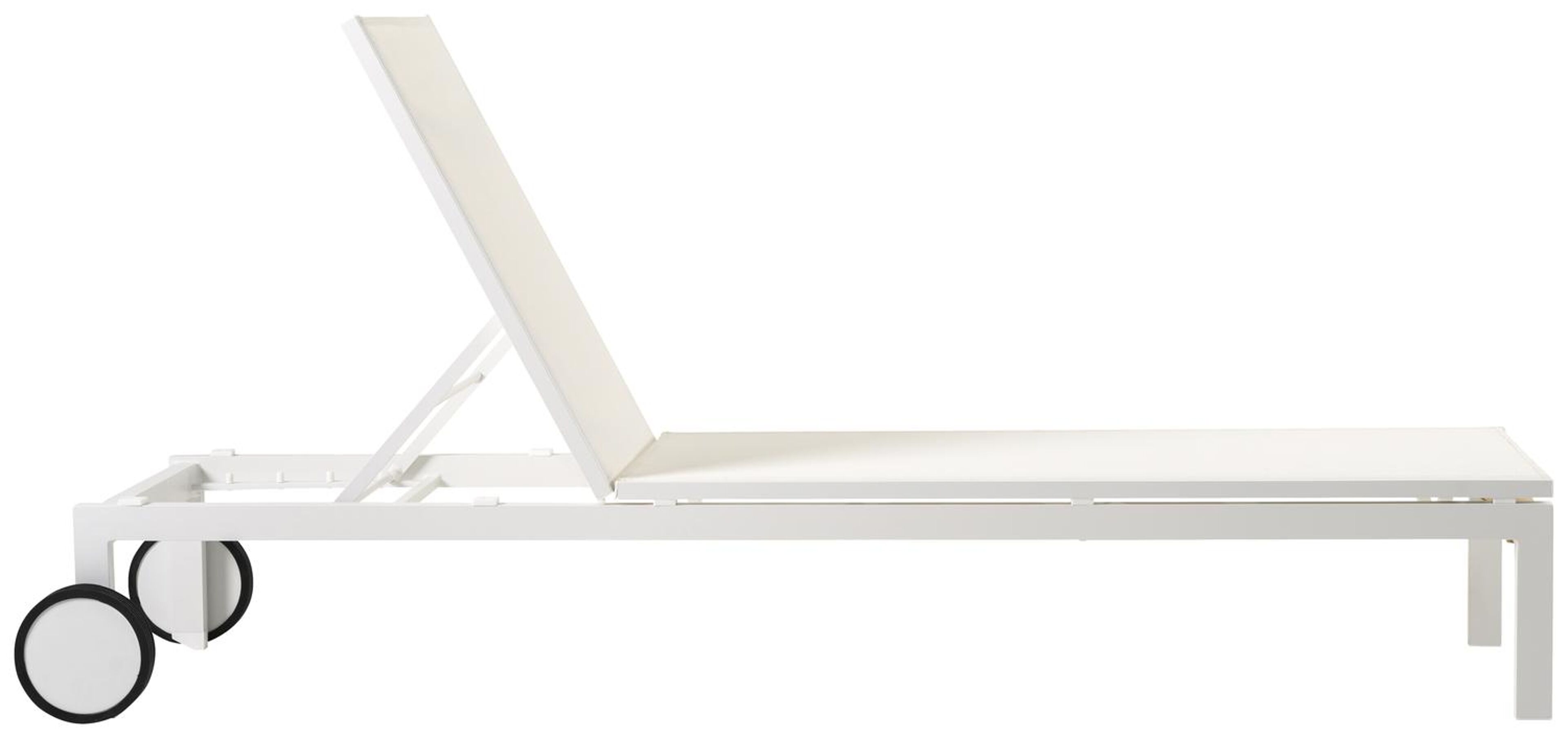 Caravelle verstelbaar ligbed in wit aluminium met wit textileen