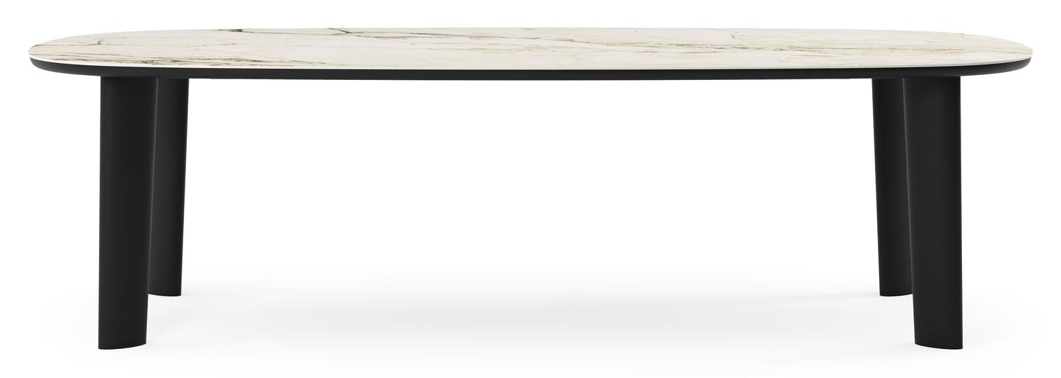 Amico tuintafel bombo in zwart aluminium en volkeramiek Colorado Dunes - L 270 x B 125 x H 73.5 cm