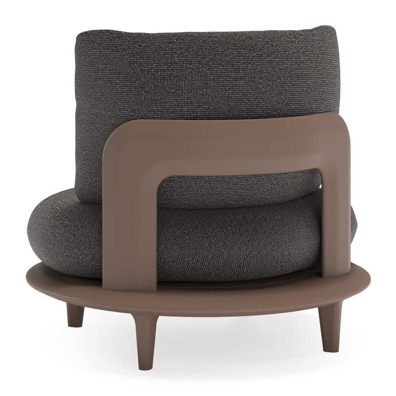Bomero loungestoel in taupe aluminium met firenze tunder all weather solica kussen