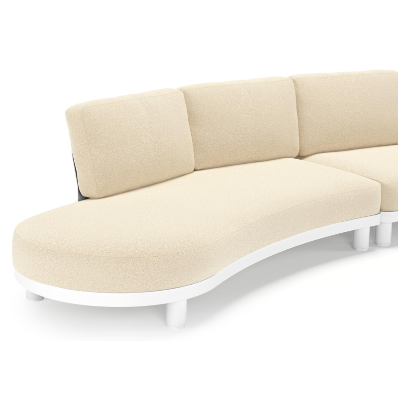 Donato loungebank in wit aluminium met all weather solica Soul Papyrus kussen