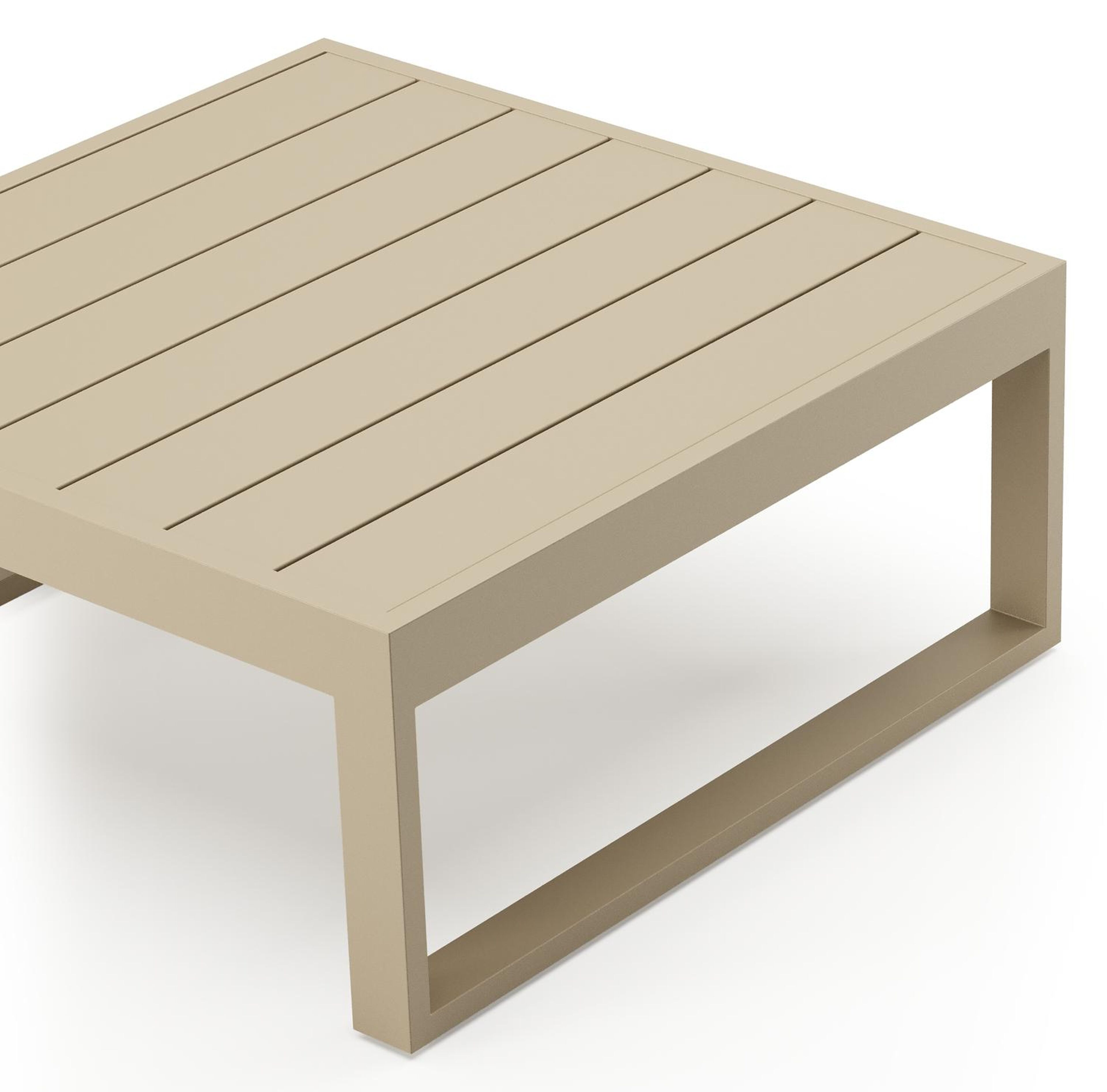 Caldela loungetafel in beige aluminium - L 70 x B 70 x H 31 cm