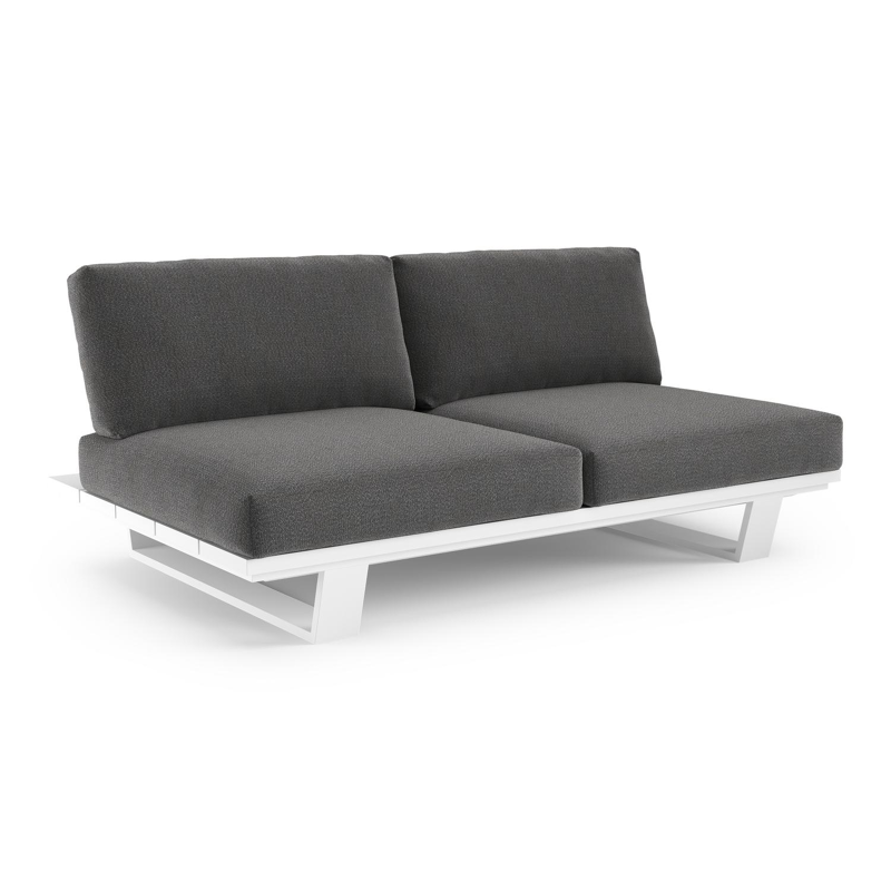 Pagino loungebank in wit aluminium met savane tornado all weather sunbrella® luxe kussen