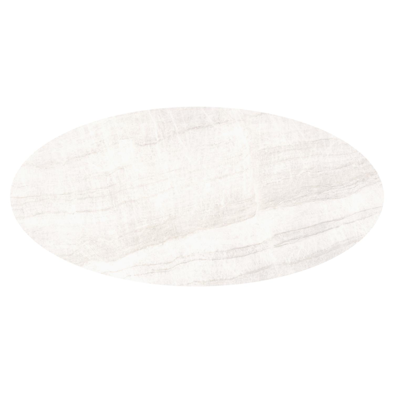 Amico tuintafel ovaal in beige aluminium en volkeramiek Taj Mahal - L 260 x B 125 x H 73.5 cm