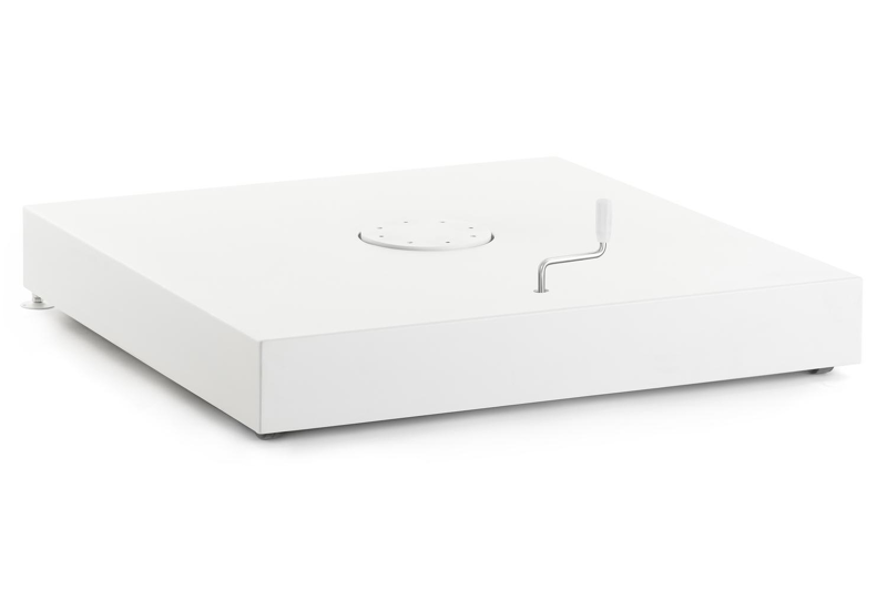 Minore parasolvoet wit aluminium en graniet van 260 kg met wielen