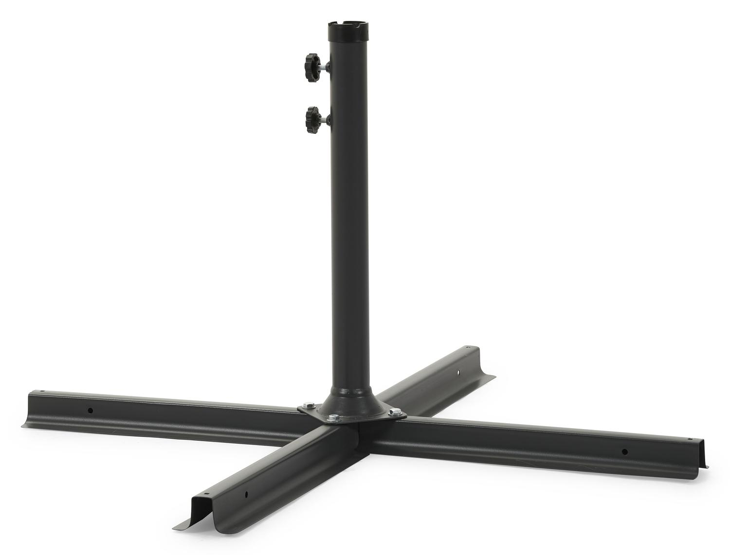 Rufina zweefparasol met tiltfunctie in zwart aluminium met beige all weather sunbrella® premium parasoldoek - L1 300 x L2 300 cm (zonder voet)