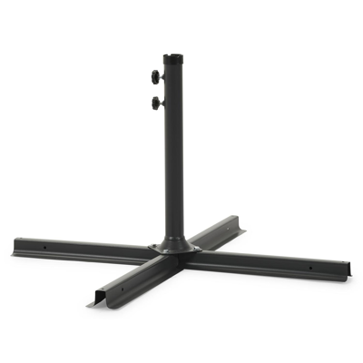 Avola zweefparasol met tiltfunctie in zwart aluminium met grijs sunbrella® premium parasoldoek - L1 300 x L2 300 cm (zonder voet)