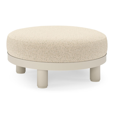 Donato lounge poef in beige aluminium met all weather cosytica Bora Forest kussen