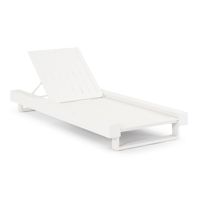 Nano verstelbaar ligbed in wit aluminium met lopi marble all weather sunbrella® luxe kussen