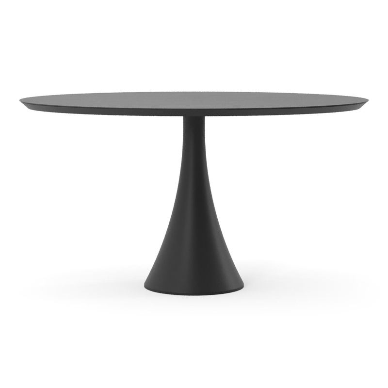 Fano tuintafel ovaal in zwart aluminium en volkeramiek Basalt Black - L 140 x B 80 x H 74.5 cm