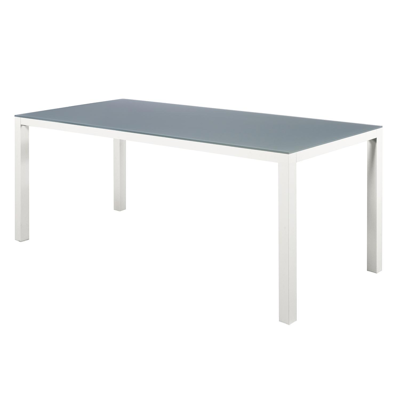 Como tuintafel in wit aluminium met tafelblad in glas - L 200 x B 100 cm
