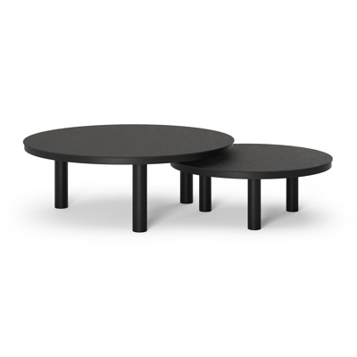 Lindo loungetafel in zwart aluminium en sintered stone notte minerale