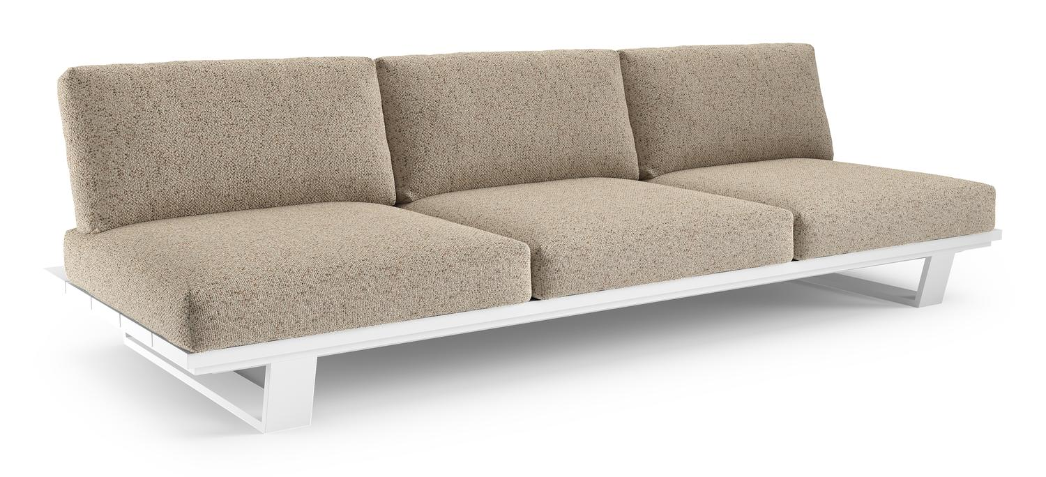 Pagino loungebank in wit aluminium met bora jungle all weather cosytica kussen