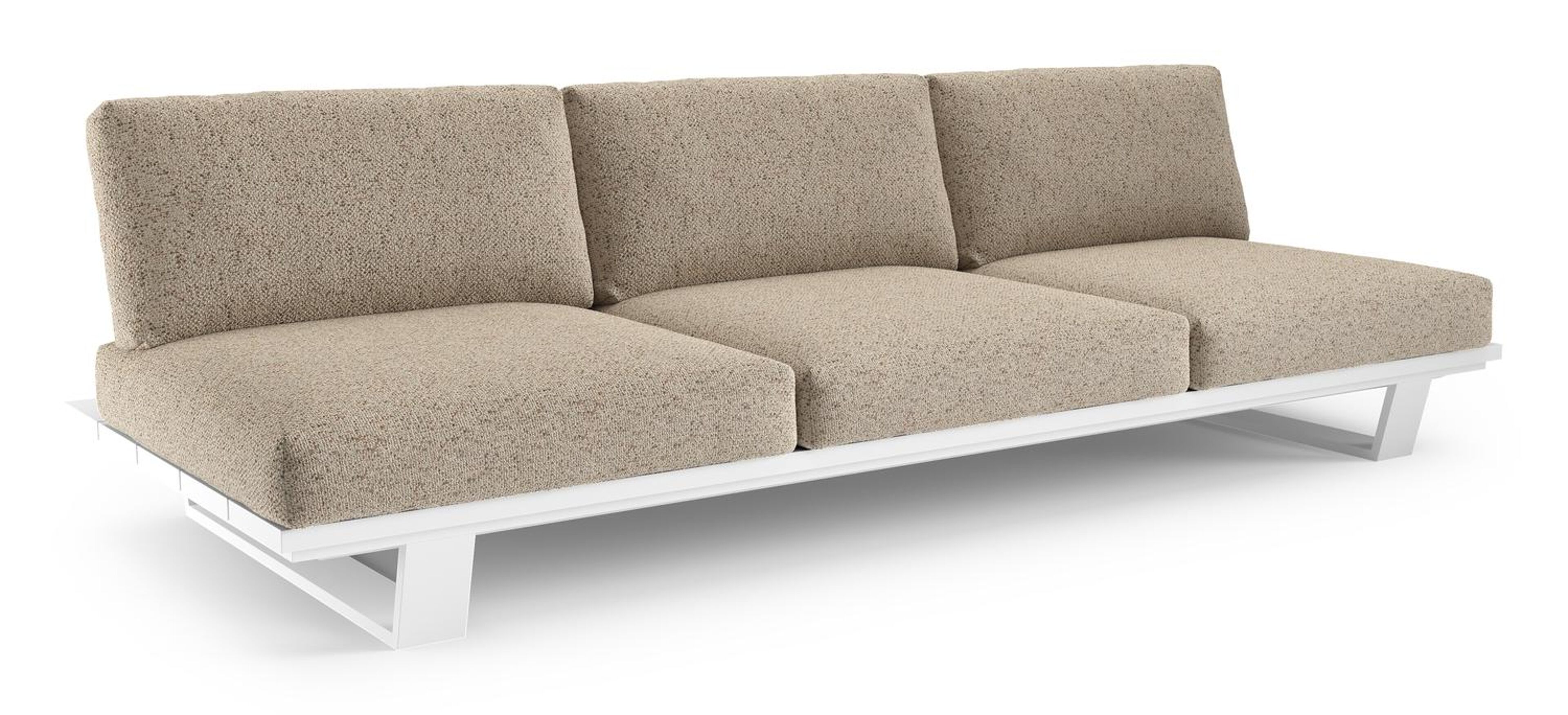 Pagino loungebank in wit aluminium met bora jungle all weather cosytica kussen