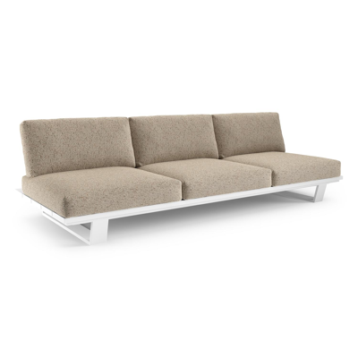 Pagino loungebank in wit aluminium met bora jungle all weather cosytica kussen