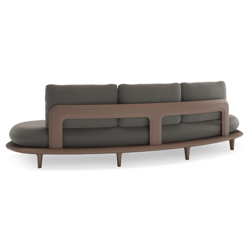 Bomero loungeset in taupe aluminium met natte dark taupe all weather sunbrella® luxe kussen