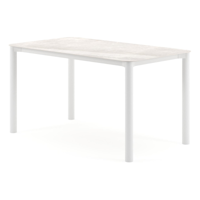 Orso tuintafel rechthoekig afgerond in wit aluminium en volkeramiek Taj Mahal - L 140 x B 80 x H 74.5 cm