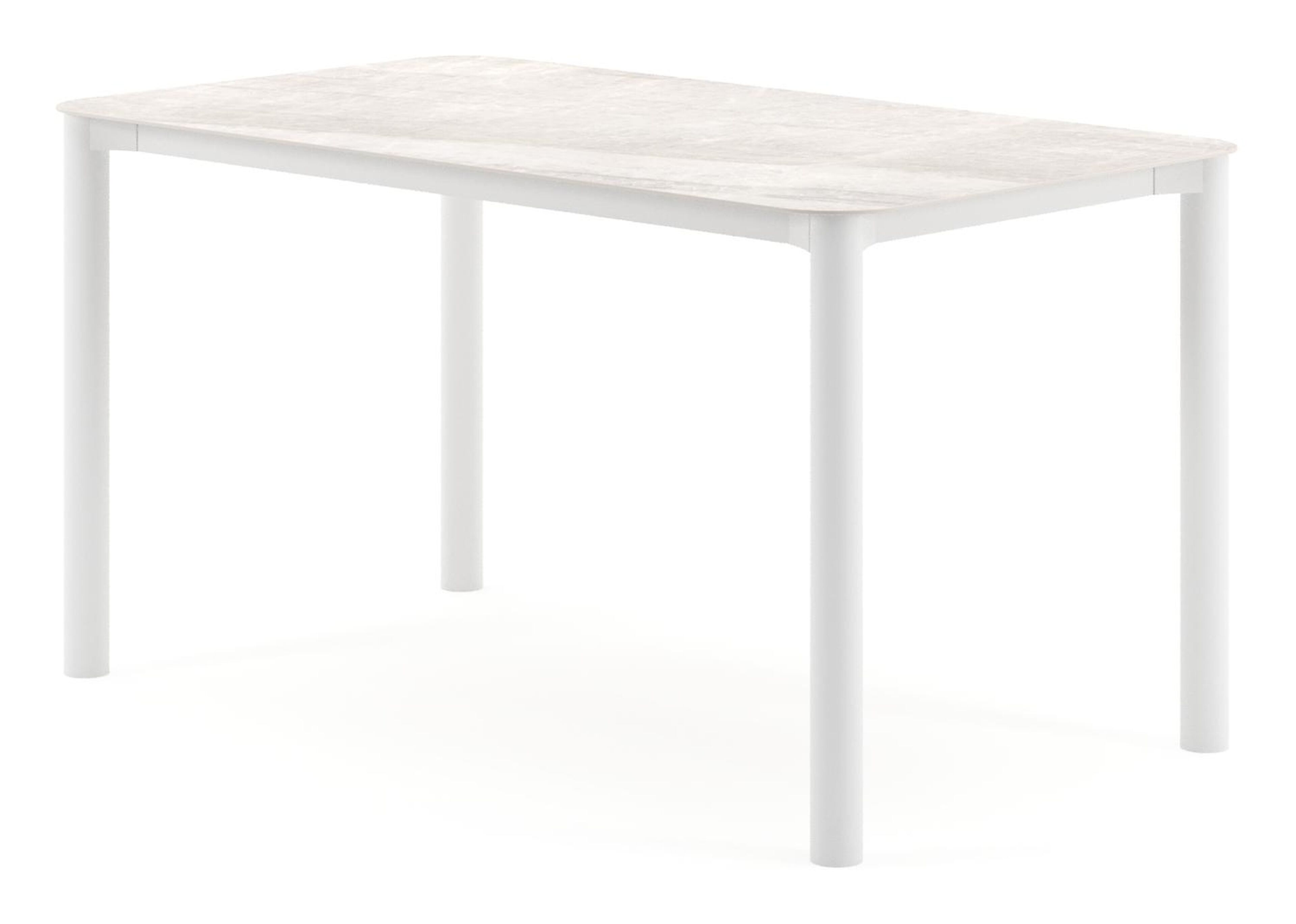 Orso tuintafel rechthoekig afgerond in wit aluminium en volkeramiek Taj Mahal - L 140 x B 80 x H 75 cm