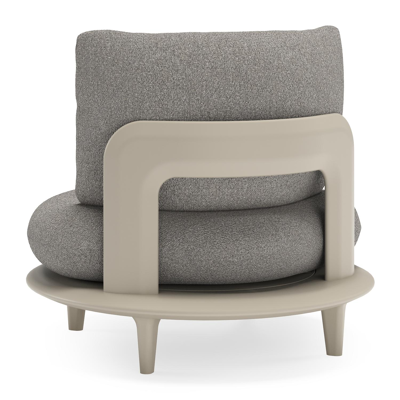 Bomero loungestoel in beige aluminium met tundra charcoal all weather sunbrella® luxe kussen