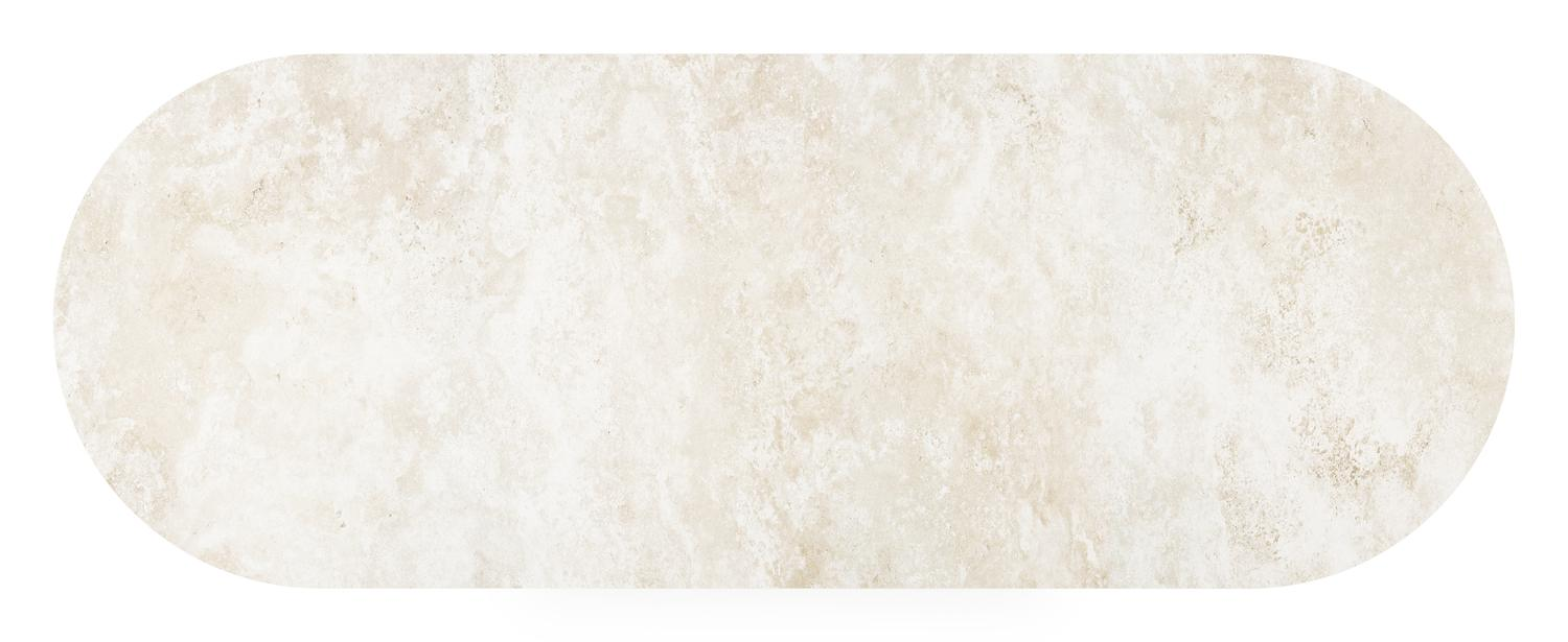 Table de jardin organo ovale en aluminium noir et céramique pleine Rapolano Lg. 300 x Lrg. 110 cm