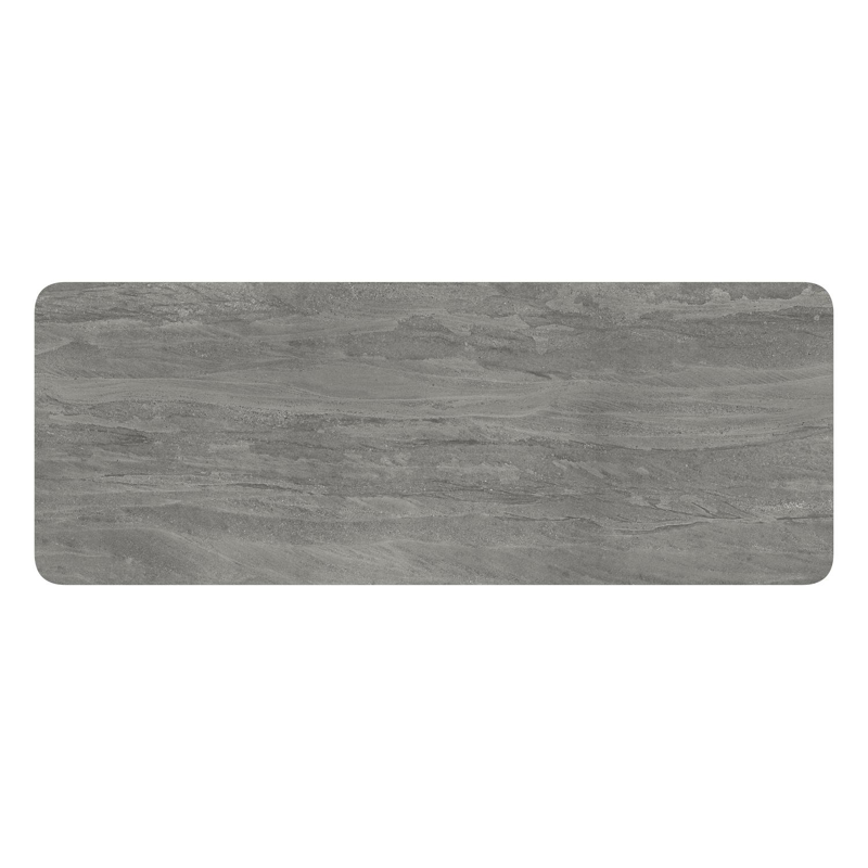 Lugano tuintafel rechthoekig afgerond in zwart aluminium en volkeramiek aspen grey - L 290 x B 110 x H 74 cm
