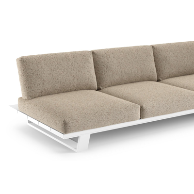 Pagino loungehoek in wit aluminium met bora jungle all weather cosytica kussen