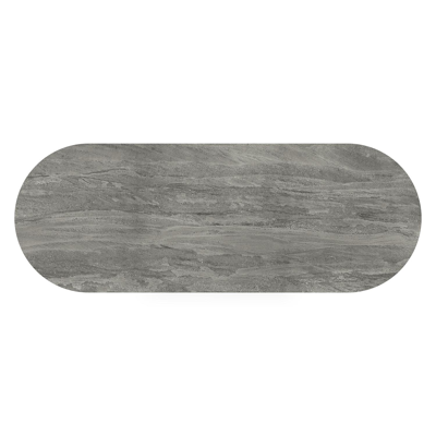 Table de jardin Donato en aluminium noir et céramique pleine aspen grey - Lg 300 x Larg. 110 x H 74 cm