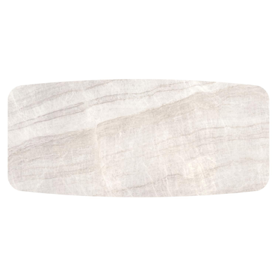 Lacrima tuintafel bootvorm in beige aluminium en volkeramiek Taj Mahal - L 255 x B 115 x H 74 cm