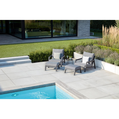 Table d'appoint Verona en aluminium noir - Dia. 44 x H 35 cm