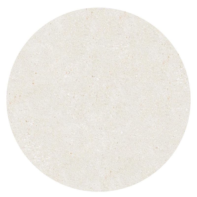 Fano tuintafel rond in beige aluminium en volkeramiek Shilin Dia. 85 x H 75 cm