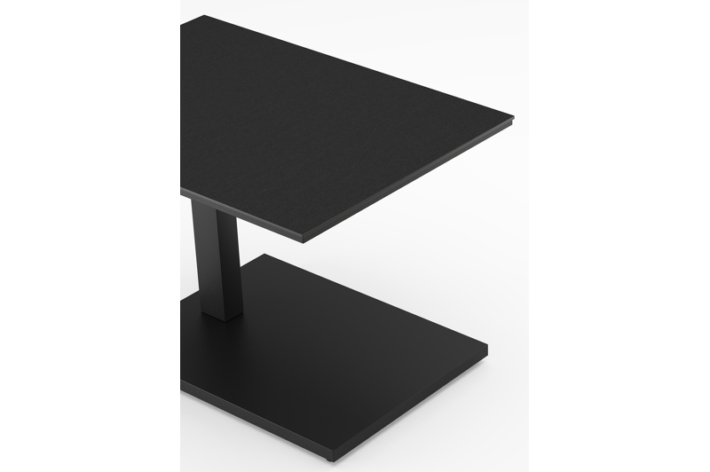 Cirello Pop up bijzettafel in zwart aluminium en nero black volkeramiek - L 70 x B 50 x H 66 cm
